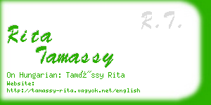 rita tamassy business card